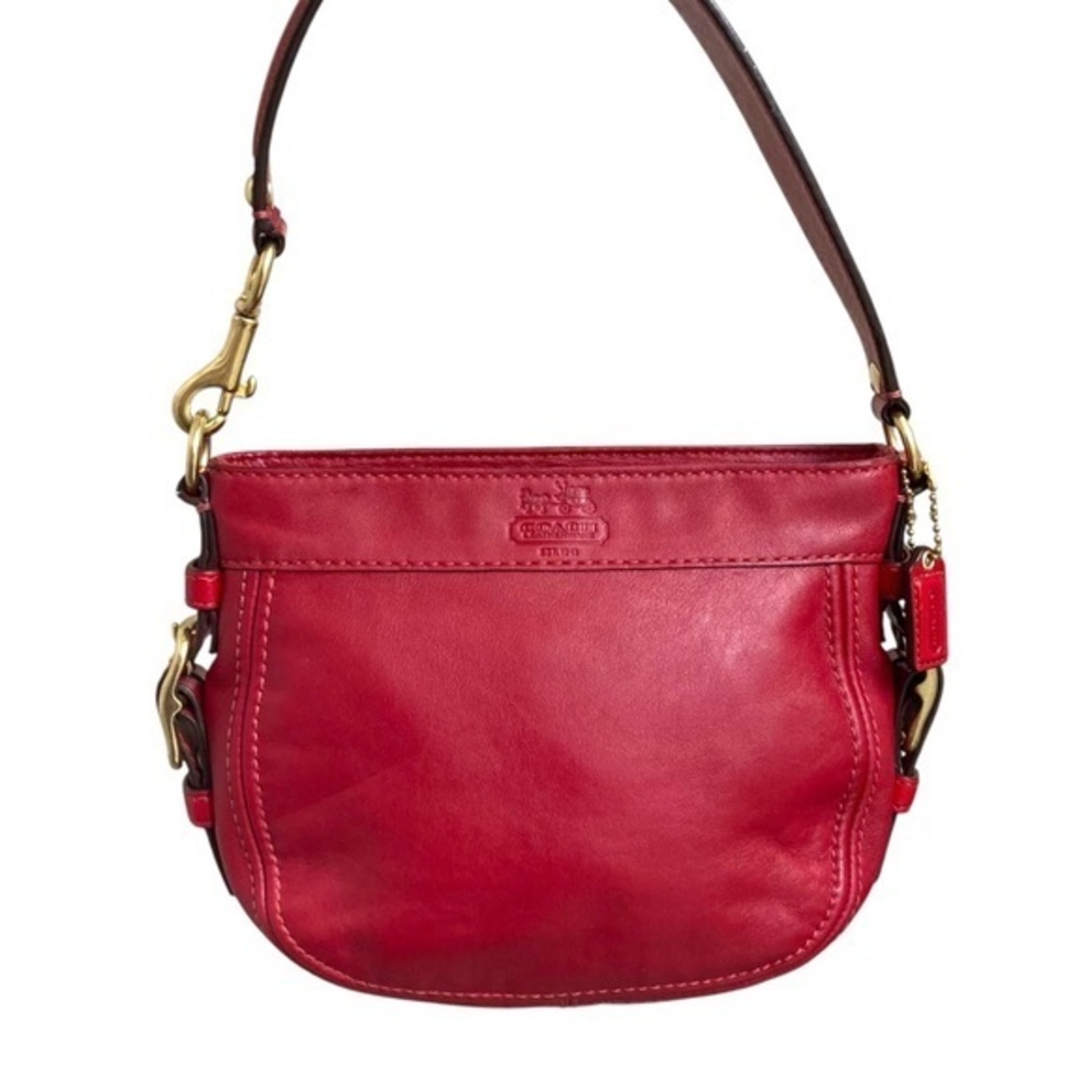 Coach red leather Zoe mini hobo bag - Picture 1 of 13